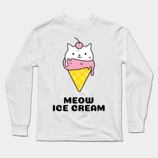 MEOW ICE CREAM CAT Long Sleeve T-Shirt